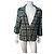 Autre Marque Anthropologie karierte Strickjacke Schwarz Weiß Grün