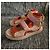 Sandali platform Chanel in pelle matelassé e camoscio Beige Arancione - vista 5