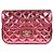 Bolsa de aba Chanel Hollywood Boulevard em couro metálico acolchoado Mini Rosa