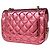 Bolsa de aba Chanel Hollywood Boulevard em couro metálico acolchoado Mini Rosa - vista 2