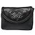 Ceinture enveloppe à chaîne Chanel en veau matelassé Noir