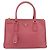 Prada Galleria Double Zip Tote Saffiano Leather Small Rosa