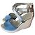 Sandali con zeppa Hogan in camoscio blu e pelle argentata Argento