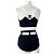 Chanel Costume da Bagno Due Pezzi con Logo CC Nero Bianco - vista 3