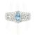 Autre Marque Pt900 Ring mit Aquamarin und Diamant Blau