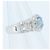 Autre Marque Pt900 Ring mit Aquamarin und Diamant Blau - Ansicht 2