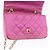 CHANEL Matelasse Chain Shoulder Bag Satin Pink Gold CC - vista 20