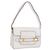 FENDI Shoulder Bag Leather White Gold Tone