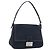FENDI Mamma Baguette Shoulder Bag Canvas Navy Silver