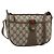 GUCCI GG Supreme Schultertasche PVC Leder Beige Goldfarben 89 02 032