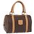 Céline CELINE Macadam Canvas Mini Boston Bag PVC Leather Brown Gold