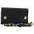 CHANEL Matelasse Chain Wallet Leather Black Gold CC