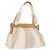 CHANEL Hand Bag Canvas Beige Gold CC