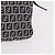 FENDI Zucchino Canvas Mamma Baguette Shoulder Bag Navy Silver - vista 4