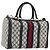 GUCCI GG Supreme Sherry Line Boston Bag PVC Navy Gold