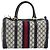 GUCCI GG Supreme Sherry Line Boston Bag PVC Navy Gold - vista 2