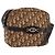 Christian Dior Trotter Canvas Shoulder Bag Beige Gold