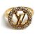 Louis Vuitton Ring mit Strasssteinen, goldplattiert Golden - Ansicht 3