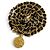 Chanel Vintage Leder-Kettengürtel mit Coco Mark Medaillen-Motiv Schwarz Golden