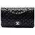 Chanel Black Medium Classic Lambskin Double Flap Nero