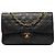 Chanel Black Medium Classic Lambskin Double Flap Nero
