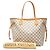 Louis Vuitton White Damier Azur Neverfull MM Bianco - vista 7