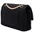 Chanel Black Medium Classic Jersey Bijoux Chain Double Flap Nero - vista 2