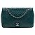 Chanel Green Medium Quilted Crumpled Calfskin Bi Vintage Full Flap Verde Verde scuro