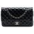Chanel Black Medium Classic Patent Double Flap Nero