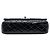 Chanel Black Medium Classic Patent Double Flap Nero - vista 3