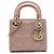 Dior Mini Lady Dior in pelle vernice Cannage marrone Carne