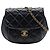 Chanel Black Small Quilted Glazed Calfskin Bubble CC Flap Nero