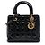 Dior Black Medium Patent Cannage Lady Dior Nero