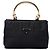 Borsa Prada in Tessuto nera con manico in metallo Nero