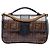 Borsa Satchel Fendi Brown Vitello Grace and Glazed FF 1974 Double F