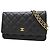 Chanel Black CC Quilted Caviar Wallet on Chain Schwarz