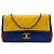 Chanel Yellow Medium Multicolor Lambskin Graphic Flap Giallo