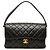Chanel Black CC Quilted Lambskin Double Sided Flap Nero