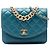 Chanel Blue Small Quilted Calfskin and Caviar Chain Handle Flap
