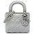 Dior Silver Mini Iridescent Lambskin Cannage Lady Dior Argento