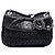 Bolsa crossbody Miu Miu em nappa matelassé preta com corrente de cristal Preto
