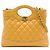 Borsa Chanel 31 Shopping Bag Mini in vitello grinzato lucido giallo