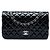 Chanel Black Medium Classic Patent Double Flap Schwarz