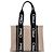 Borsa Tote Woody Medium in Tela Beige Chloé