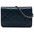 Portafoglio Chanel Blue Stitched CC Quilted Calfskin Wallet on Chain Blu navy