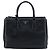 Borsa Galleria Prada in vitello City nero, dimensione Medium, con cuciture a mano e doppia zip