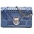 Dior Blue Baby Metallic Patent Microcannage Diorama Flap