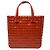 Borsa Tote Chanel Orange CC Chocolate Bar in vernice Arancione