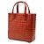 Borsa Tote Chanel Orange CC Chocolate Bar in vernice Arancione - vista 2
