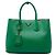 Prada Borsa Satchel Doppia Grande in Pelle Saffiano Verde